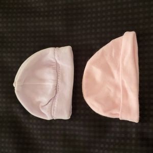 Lot of 2, newborn, girls, hats, size newborn, lavender and pink